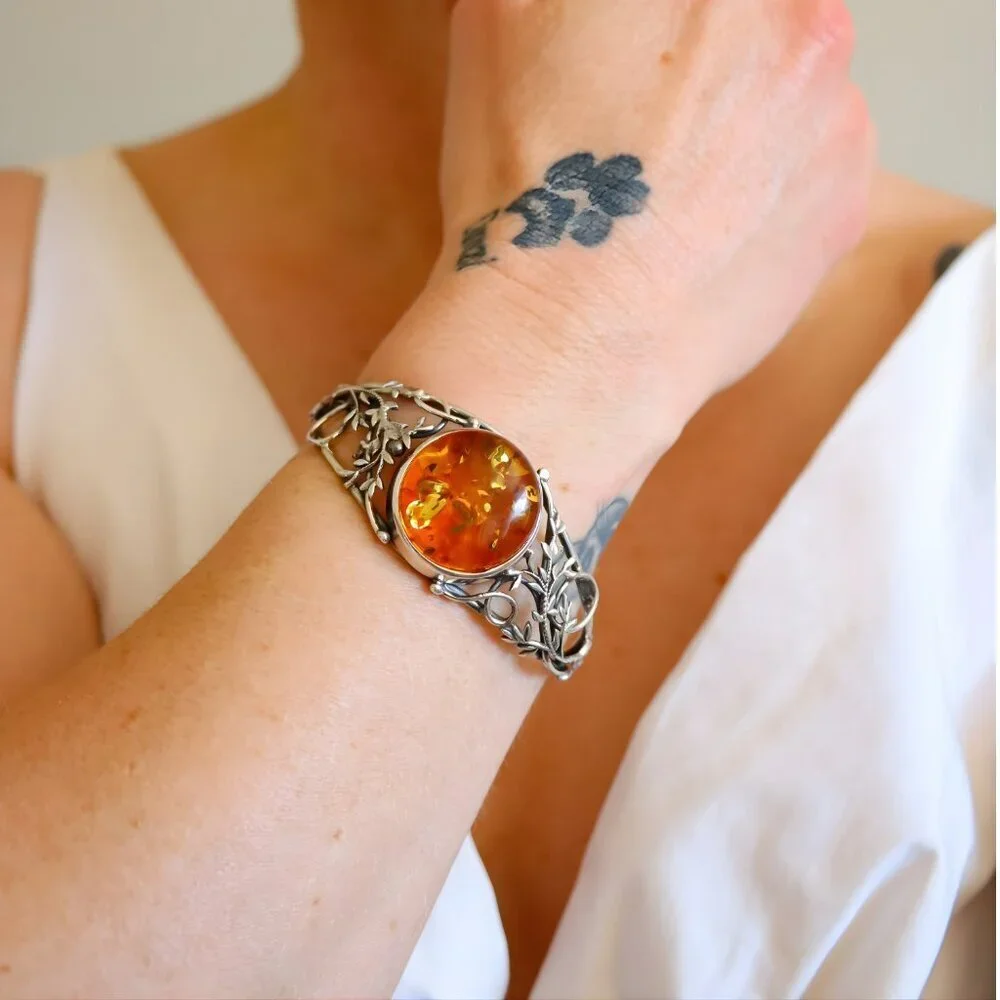 Baltic Amber Sterling Silver Bracelet - Picture 3 of 10